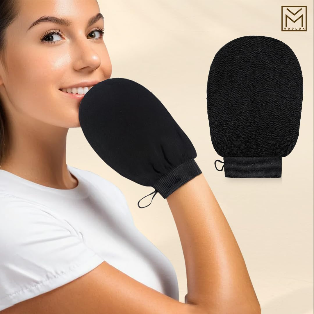 Korean Exfoliating Mitt, Premium Exfoliator Glove for Self-Tanner Prep, Body Scrubber for Smooth Skin & Tan Removal, Viscose Exfoliating Glove for Radiant Skin Renewal, Pack of 1