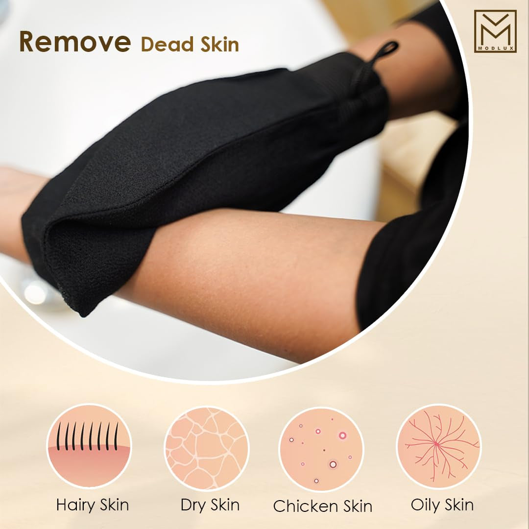 Korean Exfoliating Mitt, Premium Exfoliator Glove for Self-Tanner Prep, Body Scrubber for Smooth Skin & Tan Removal, Viscose Exfoliating Glove for Radiant Skin Renewal, Pack of 1